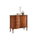 Luxusný rustikálny príborník Clasica z masívneho dreva so štyrmi zásuvkami a dvierkami s ornamentálnym zdobením 90cm