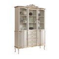 Baroková luxusná vitrína Clasica so sklenenými dvierkami a zásuvkami s rustikálnym zdobením 205cm