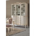 Baroková luxusná vitrína Clasica so sklenenými dvierkami a zásuvkami s rustikálnym zdobením 205cm