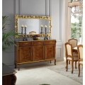 Luxusný klasický trojdverový príborník Clasica z dreveného masívu na chippendale nožičkách 151cm