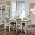 Luxusná klasická čalúnená jedálenská stolička Clasica z dreveného masívu s vyrezávanou výzdobou 100cm