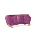 Luxusná ametystovo fialová art-deco komoda z masívneho dreva s pozlatenými nožičkami v tvare tigra Diamond Amethyst