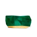 Luxusná art-deco postriebrená komoda z masívneho dreva s pozlátenou podstavou Diamond Emerald