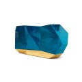 Luxusný dizajnový príborník s dizajnovou ručne vyrezávanou pozlátenou podstavou Diamond Blue 185 cm