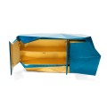 Luxusný dizajnový príborník s dizajnovou ručne vyrezávanou pozlátenou podstavou Diamond Blue 185 cm
