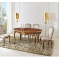 Luxusný rustikálny oválny jedálenský stôl Pasiones z vyrezávaného masívu s kovovu výzdobou 170 cm