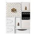 Luxusná biela masívna komoda Mondrian v prestížnom vyhotovení s dizajnovými zásuvkami 186cm