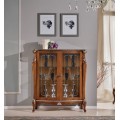 Baroková luxusná nízka masívna vitrína Pasiones na nožičkách s presklenými dvierkami 120cm