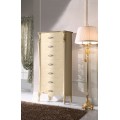 Luxusná klasická vysoká komoda Pasiones z masívneho dreva so siedmimi zásuvkami 120cm