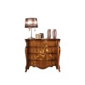 Rustikálna luxusná komoda Pasiones z masívneho dreva so štyrmi zásuvkami s inrarziou a vyrezávaním 93cm