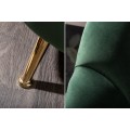Art-deco nadčasová zelená zamatová sedačka Meridea na nožičkách zlatej farby 220cm