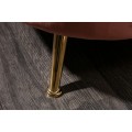 Art-deco jedinečná staroružová zamatová sedačka Meridea na nožičkách zlatej farby 220cm