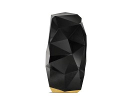Luxusný art-deco čierny podlahový trezor na pozlátenej vyrezávanej podstave asymetrckou konštrukciou Diamond