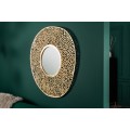 Moderné nástenné zrkadlo Hoja okrúhleho tvaru z kovu v zlatej farbe 76cm
