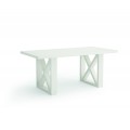 Luxusný masívny jedálenský stôl v bielej farbe s prekríženými nohami
