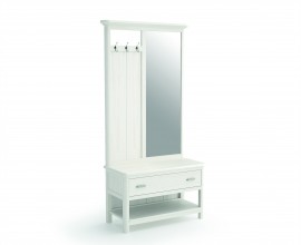 Luxusn&aacute; vidiecka mas&iacute;vna chodbov&aacute; zostava Cerdena s lavicou so z&aacute;suvkou a poličkou a zrkadlom s ve&scaron;iakmi 197 cm