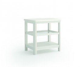 Luxusn&yacute; modern&yacute; mas&iacute;vny pr&iacute;ručn&yacute; stol&iacute;k Cerdena s obdĺžnikovou vrchnou doskou a dvomi policami 58 cm