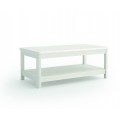 Dizajnový masívny konferenčný stolík Cerdena bielej farby s výsovnou povrchovou doskou