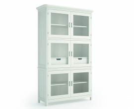 Luxusn&aacute; mas&iacute;vna vitr&iacute;na Cerdena s poličkami so sklenen&yacute;mi dvierkami 203cm