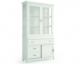 Luxusn&aacute; mas&iacute;vna vitr&iacute;na Cerdena so z&aacute;suvkami a sklenen&yacute;mi dvierkami 211cm