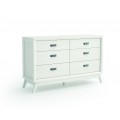 Dizajnová masívna komoda Rodas so šiestimi zásuvkami a šikmými nožičkami 143cm 