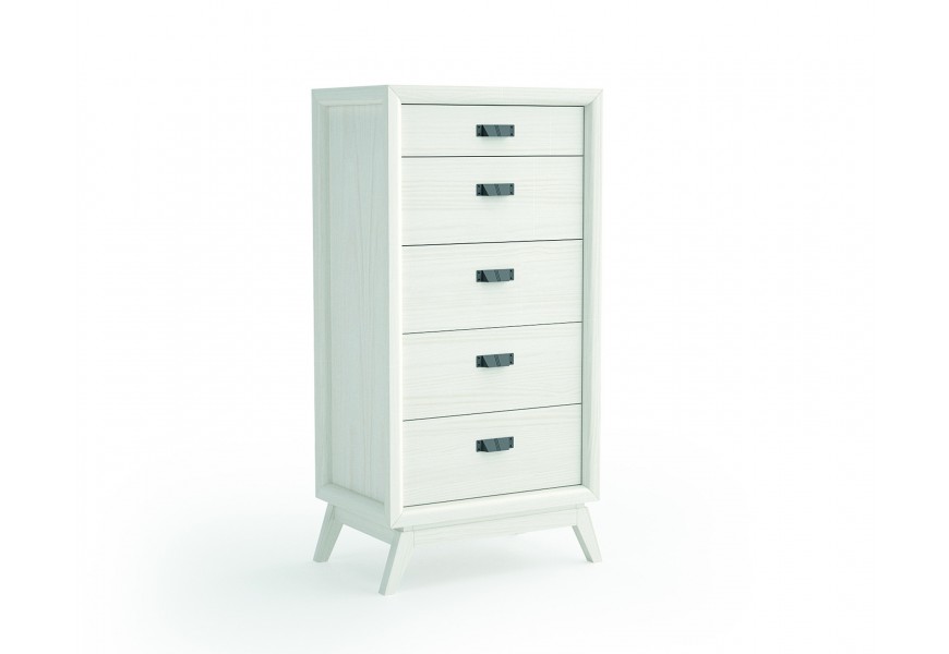 Luxusná elegantná komoda Rodas z masívneho dreva s piatimi zásuvkami 127cm