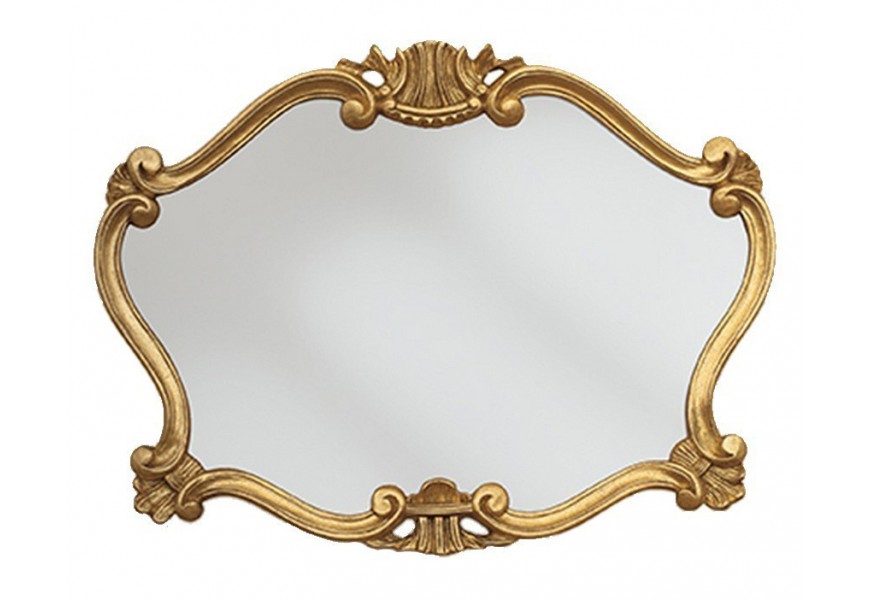 Luxusné nástenné barokové zrkadlo Emociones so zlatým ozdobným rámom 91cm