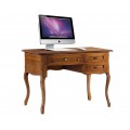 Luxusný drevený rustikálny písací stôl Emociones s tromi zásuvkami a vyrezávanou výzdobou 100cm