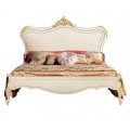 Luxusná klasická manželská posteľ Clasica z dreveného masívu s barokovou vyrezávanou výzdobou a zlatými detailmi 180cm