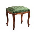 Baroková luxusná čalúnená taburetka Clasica z masívneho dreva s ornamentálnym vyrezávaním 45cm