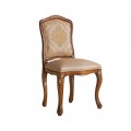 Luxusná klasická čalúnená jedálenská stolička Clasica z dreveného masívu s vyrezávanou výzdobou 100cm