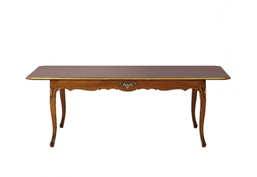 Luxusný masívny jedálenský stôl Clásica v barokovom štýle s vyrezávanými rustikálnymi prvkami
