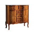 Luxusný drevený masívny príborník Clásica v rustikálnom štýle so zásuvkami a dvierkami hnedej farby