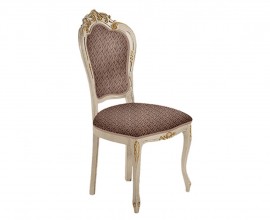 Baroková luxusná čalúnená jedálenská stolička Clasica z masívu s rustikálnym zdobením 102cm