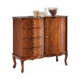Exkluzívna masívna komoda Clásica s rustikálnym intarzným zdobením a s vyrezávanými prvkami