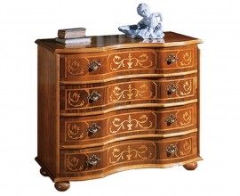 Luxusná rustikálna masívna komoda Clasica so štyrmi zásuvkami s ornamentálnym zdobením 88cm
