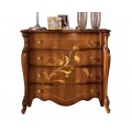 Rustikálna luxusná komoda Pasiones z masívneho dreva so štyrmi zásuvkami s inrarziou a vyrezávaním 93cm