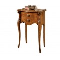 Masívny klasický príručný stolík Pasiones s vyrezávanými nožičkami a dvomi zásuvkami 79cm