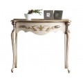 Exkluzívna konzola Pasiones z masívneho dreva bielej farby s bohatým zdobením a so zásuvkou