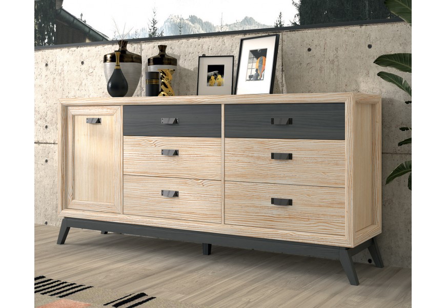 Luxusný príborník z kolekcie Rodas v elegantnom modernom vyhotovení s zásuvkami a dvierkami s kovovými rukoväťami