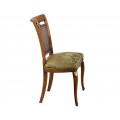 Luxusná rustikálna jedálenská stolička Pasiones s ratanovou opierkou a čalúnenou sedacou časťou s výzdobou 100cm