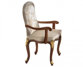 Luxusná vyrezávaná jedálenská stolička Pasiones s opierkami v masívnom prevedení s čalúnením 102cm