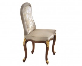 Luxusná klasická jedálenská stolička Pasiones so zamatovým čalúnením s vyrezávaním zdobenými oblúkovými nožičkami 102cm
