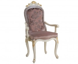 Luxusná zdobená jedálenská čalúnená stolička Pasiones s opierkami s čalúnením 111cm