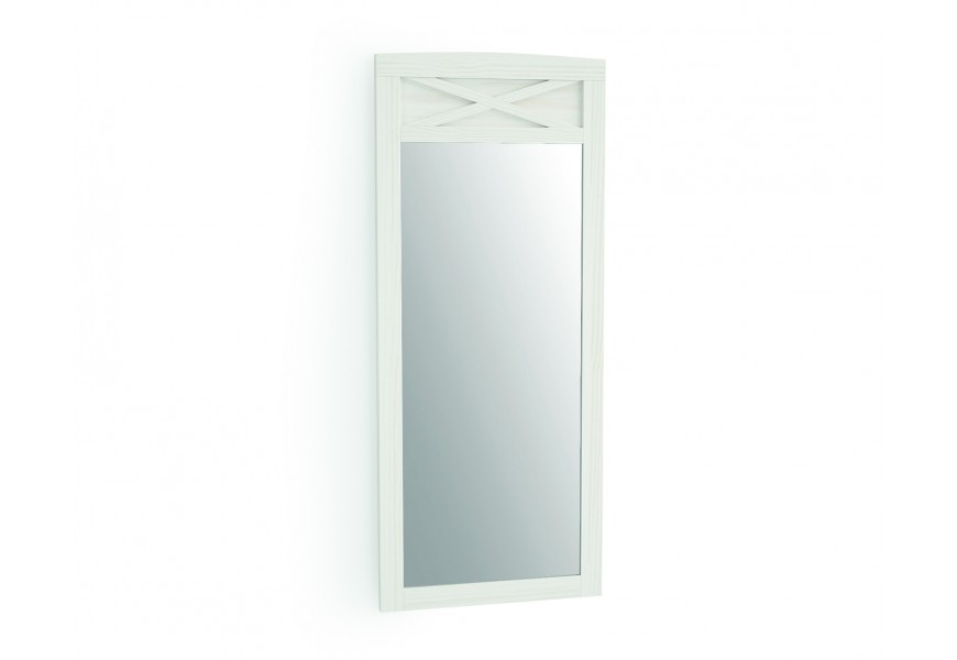 Dizajnové moderné nástenné zrkadlo Verona s masívnym obdĺžnikovým rámom bielej farby