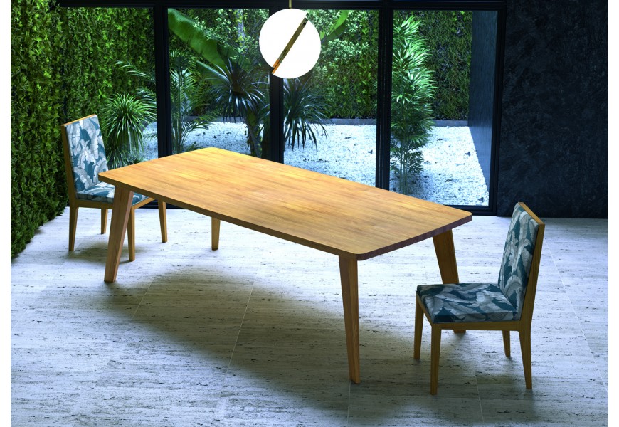 Exkluzívny obdĺžnikový jedálenský stôl Rodas so šikmými nožičkami z kvalitného dreveného masívu