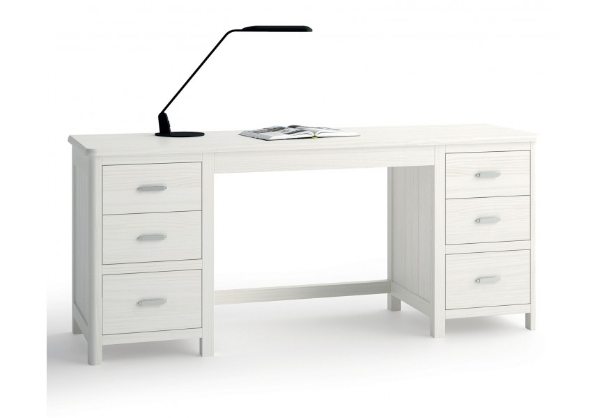 Luxusný masívny písací stôl Cerdena v modernom prevedení so šietimi zásuvkami rozkladací 160-210cm