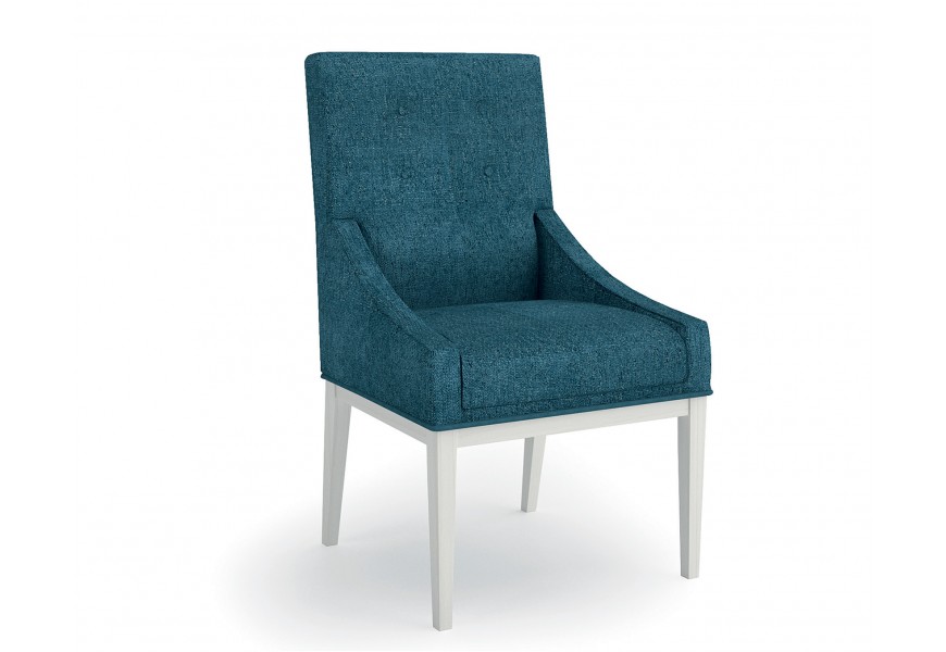 Modern&aacute; jed&aacute;lensk&aacute; stolička Amberes s čal&uacute;nen&iacute;m a mas&iacute;vnymi dreven&yacute;mi nohami 