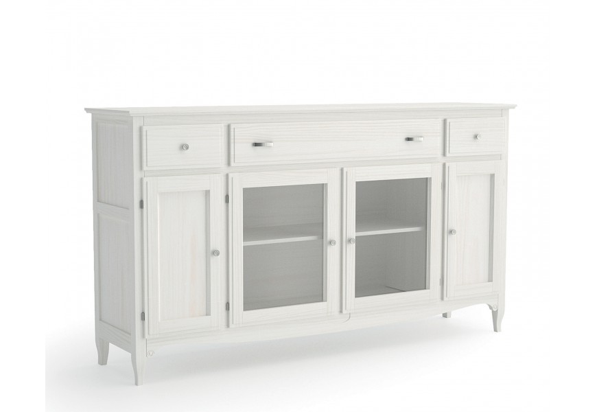 Klasick&yacute; elegant&yacute; pr&iacute;born&iacute;k Fontana z mas&iacute;vneho dreva s tromi z&aacute;suvkami a dvierkami 190cm 