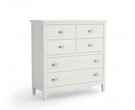 Luxusná vidiecka komoda Amberes so šiestimi zásuvkami na vyrezávaných nožičkách z masívneho dreva 114 cm